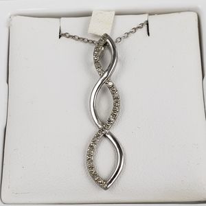 Sterling Silver & Diamond Pendent Necklace